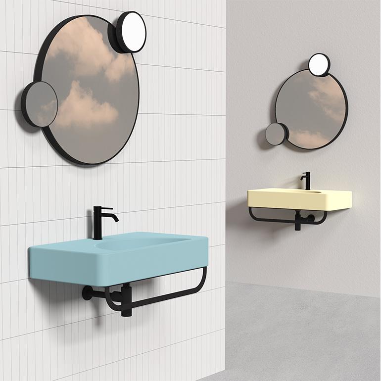LUNARIS™, design Manuel Di Giacobbe Nel mondo di Alice nasce un nuovo ecosistema di lavabi, strutture e specchi che si ispirano alla Luna