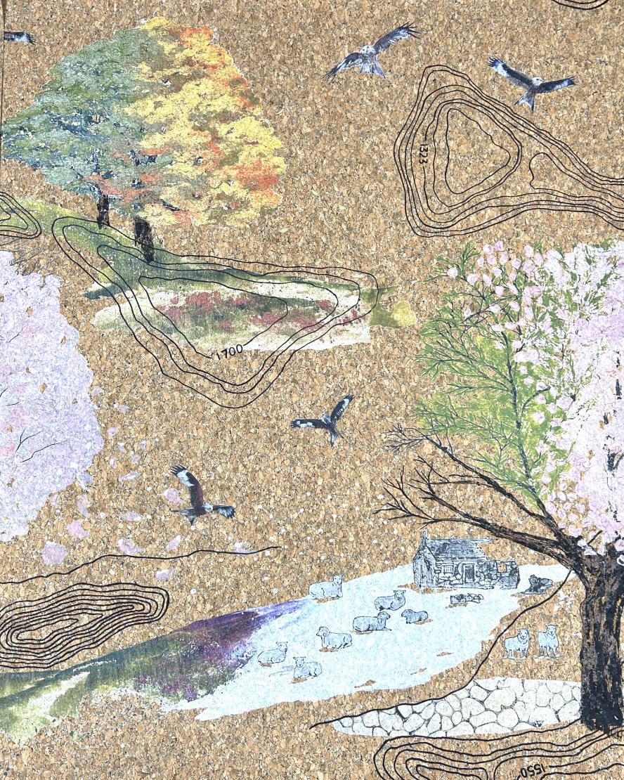 Up Hill Down Dale cork wallpaper by The Monkey  Puzzle Tree