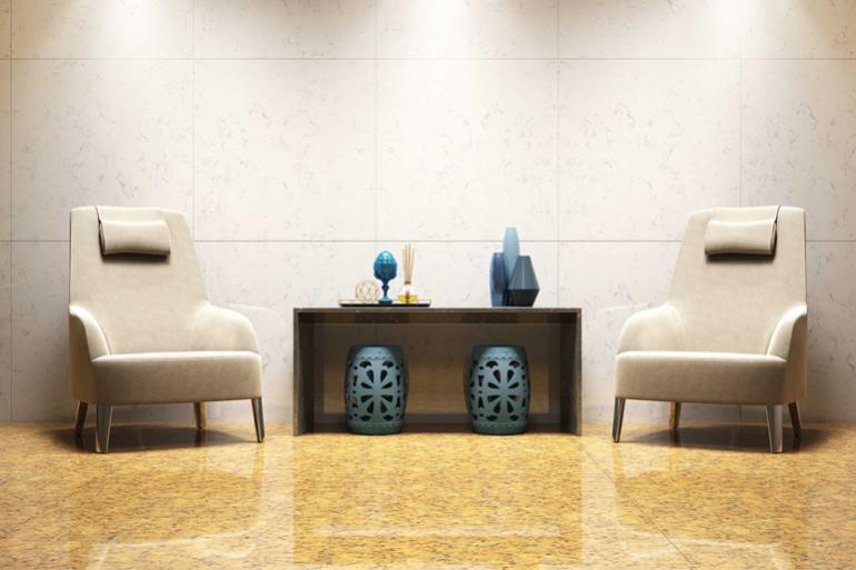 Classic granite Gold 500 – La pietra si caratterizza per uno sfondo vibrante in tonalità dorata, con leggere pennellate di colori terrosi e grigiastri che corrono lungo tutta la superficie. Classic granite Gold 500 – La pietra si caratterizza per uno sfondo vibrante in tonalità dorata, con leggere pennellate di colori terrosi e grigiastri che corrono lungo tutta la superficie.