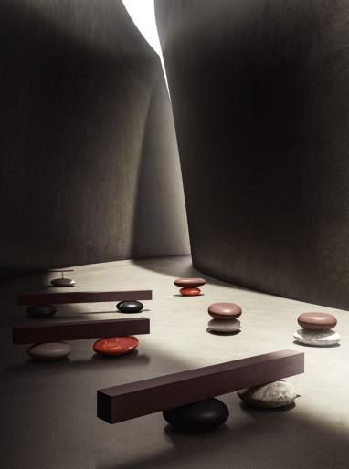 PAV&Egrave; COLLECTION - Kreoo Living Collection - design Enzo Berti: sedute, tavolini e panche permettono di creare qualsiasi composizione, giocando con molteplici tipologie di marmo ed essenze lignee