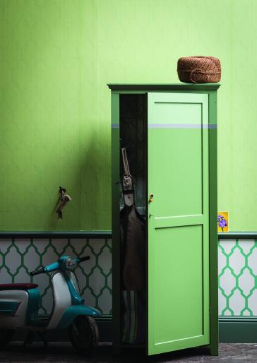 Striped Green Wardrobe by Farrow &amp; Ball