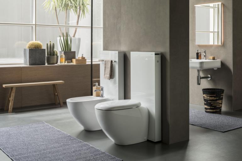 Pozzi-Ginori vaso e bidet easy 02 con modulo Geberit Monolith per vaso a pavimento